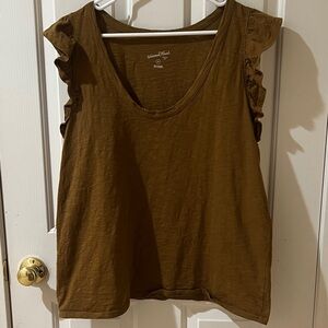 Universal Thread Brown Ruffle Sleeve Top
